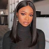 TT Hair Silky Straight 4x4 Pre-Cut Lace Closure Wig Human Hair Glueless Transparent Lace Wigs Natural Color